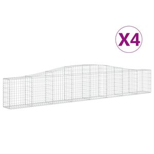 vidaXL Габионни кошници арка 4 бр 400x30x60/80 см поцинковано желязо