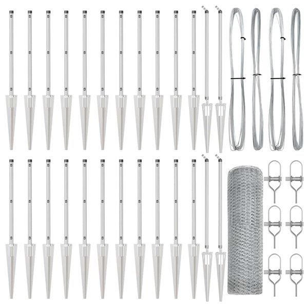 vidaXL Стълб за ограда. Сребрист 50 x 0,8 м (13 мм мрежа) Стомана