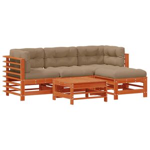 vidaXL Комплект за почивка в градина 5 pcs Восъчнокафяво