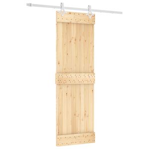 vidaXL Преплъзваща се врата Естествено и бяло 70 x 210 cm