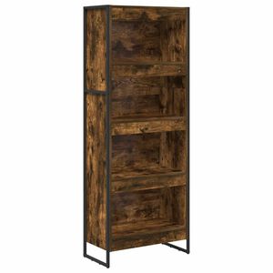 vidaXL Шкаф за книги 60 x 30 x 155 см Инженерна дървесина Димящ дъб