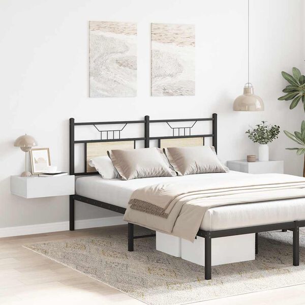 vidaXL Нощни шкафчета за стена 2 бр силен бял гланц 40x30x15 см