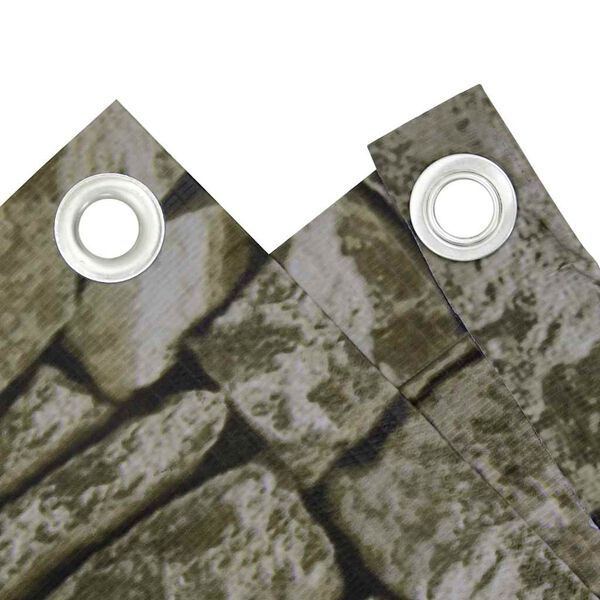 vidaXL Параван за тераса, камък, 600x75 см, PVC