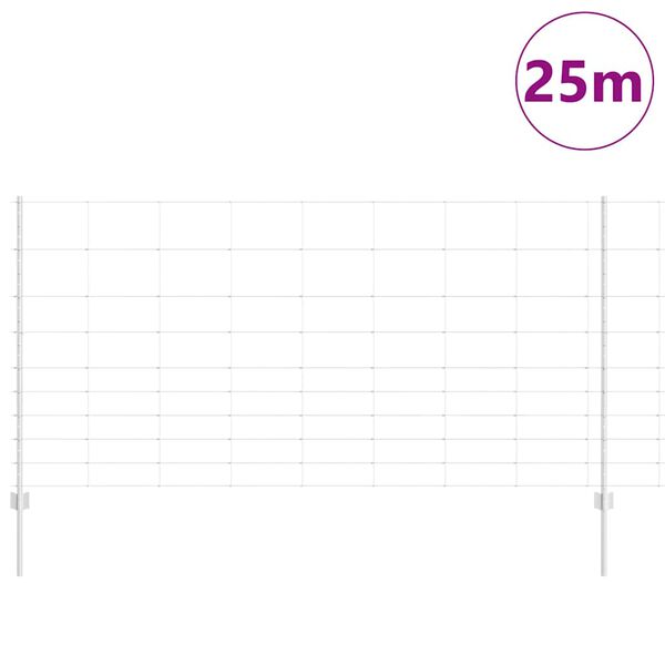 vidaXL Ограда с пост Сребрист 1,2 x 25 m Стомана