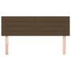 vidaXL Горни табли за легло, 2 бр, тъмнокафяви, 72x5x78/88 см, плат