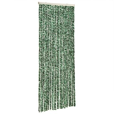 vidaXL Ресни за врата против мухи, зелено и бяло, 100x230 см, шенил