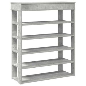 vidaXL Рафт за обувки Бетон Дъб 80x30x98 cm Инженерна дървесина