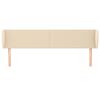 vidaXL Горна табла за легло с уши, кремава, 163x23x78/88 см, плат