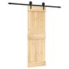 vidaXL Преплъзваща се врата Естествено и черно 70 x 210 cm