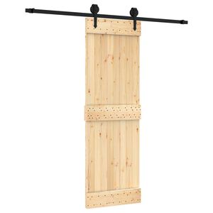 vidaXL Преплъзваща се врата Естествено и черно 70 x 210 cm