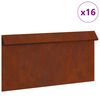 vidaXL Оградка за охлюви 16 бр. 50 x 3,5 x 25 см Патинираща стомана