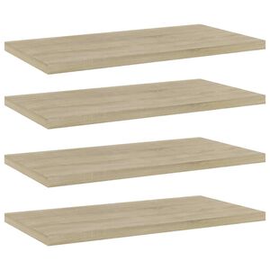 vidaXL Рафтове, 4 бр, дъб сонома, 40x20x1,5 см, инженерно дърво