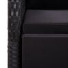 vidaXL Градински трапезен комплект 7 части възглавници черен полиратан