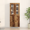 vidaXL Висок шкаф 2 pcs Старо дърво 69,5 x 34 x 180 см Инженерно дърво