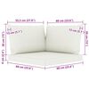 vidaXL Градински лаундж комплект, 10 части, с кремави възглавници