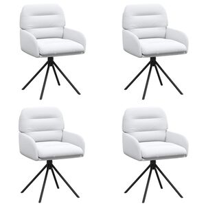 vidaXL Въртящи се трапезни столове 4 pcs Изкуствена Бяло