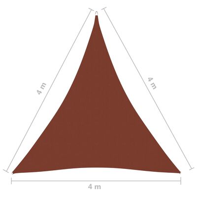 vidaXL Платно-сенник, Оксфорд плат, триъгълно, 4x4x4 м, теракота