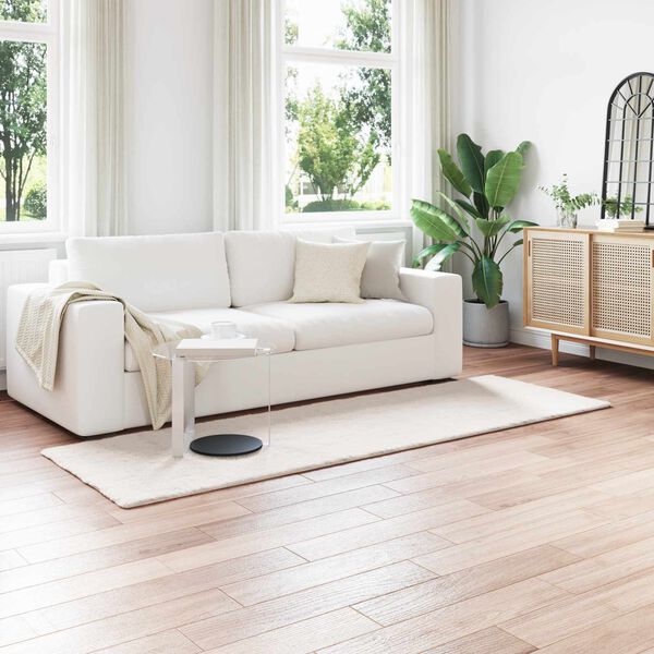 vidaXL Килим с изкуствена заешка козина Olite Крем 80 x 250 cm