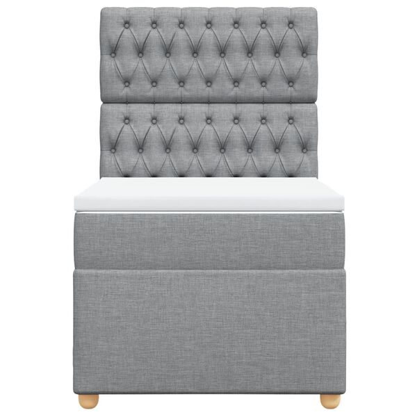 vidaXL Боксспринг легло с матрак, светлосиво, 80x200 см, плат