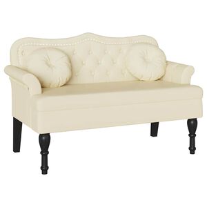 vidaXL Пейка Честърфилд Крем 120.5 x 65 x 75 см Изкуствена