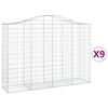 vidaXL Габионни кошници арка 9 бр 200x50x140/160 см поцинковано желязо