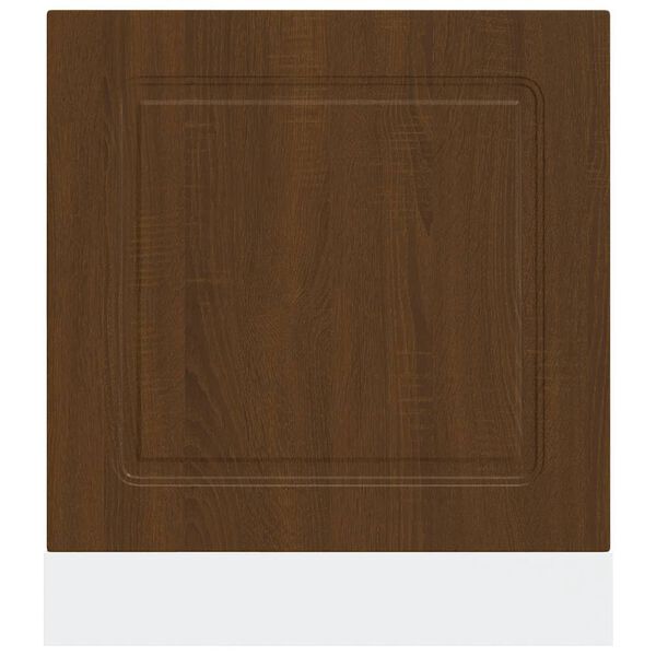 vidaXL Панел за съдомиялна машина, Kalmar, кафяв дъб, инженерно дърво