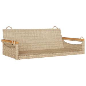 vidaXL Пейка люлка, бежова, 109x62x40 см, полиратан