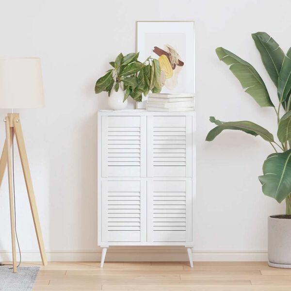 vidaXL Врати за шкафове с лустросан дизайн 4 бр., бели 39,5x29,5 см