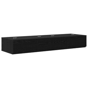 vidaXL Студио бюро Черен дъб 130 x 40 x 19,5 см Инженерна дървесина