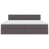 vidaXL Легло с място за съхранение и матрак с матрак Сив 200 x 200 cm