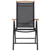 vidaXL Сгъваеми градински столове, 6 бр, Textilene, черни