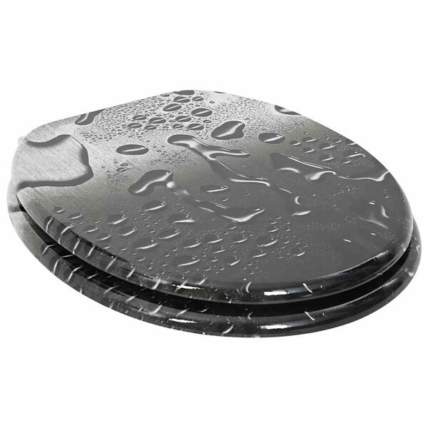 vidaXL Мека затваряща се тоалетна седалка Сив 44 x 38 см ПДЧ