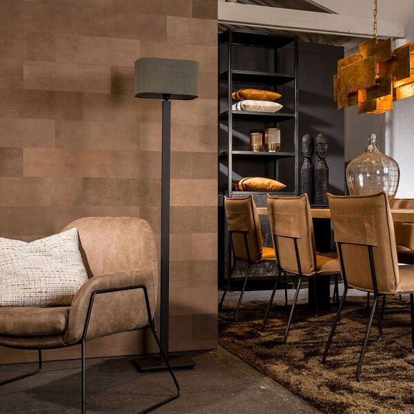 WallArt Кожени плочки Belcher, грапаво кафяво, 16 бр