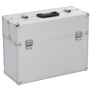 vidaXL Куфар за инструменти 47x36x20 см сребрист алуминий