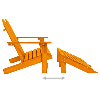 vidaXL 2-местен градински стол/табуретка "Адирондак", чам, оранжев
