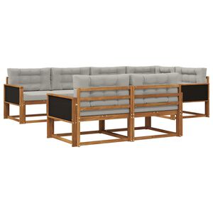 vidaXL Комплект дивани за открито 7 pcs Естествено и светлосиво