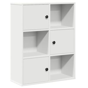 vidaXL Библиотека, бяла, 60x24x76,5 см, инженерно дърво