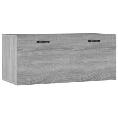 vidaXL Стенен шкаф, сив сонома, 80x36,5x35 см, инженерно дърво