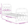 vidaXL Метална рамка за легло с горна и долна табла, бяла, 75x190 см