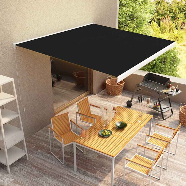 vidaXL Ръчна касетъчна тента, 350 см, антрацит