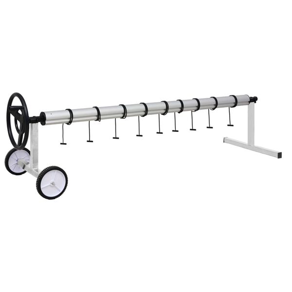 vidaXL Ролка за покривало на басейн, основа неръждаема стомана