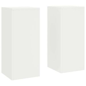 vidaXL Стойка за растения 2 pcs Бяло 24 x 24 x 55 см Стомана