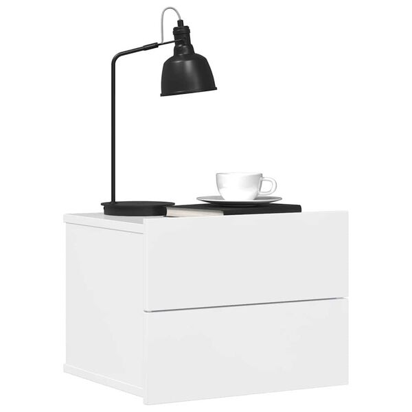 vidaXL Нощни шкафчета, 2 бр, бял гланц, 40x30x30 см, инженерно дърво