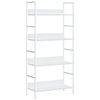 vidaXL Библиотека с 4 рафта, бяла, 60x27,6x124,5 см, инженерно дърво