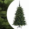 vidaXL Изкуствена коледна елха с топки 150 см 150 LED светодиода