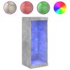 vidaXL Сайдборд с LED светлини, бетонно сив, 41x37x100 см