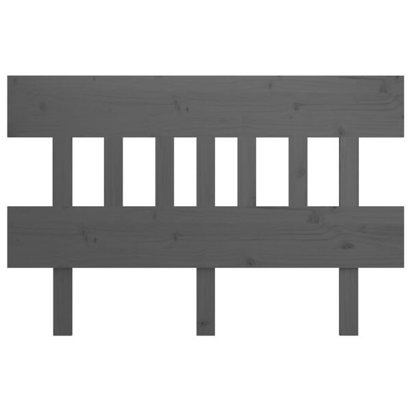 vidaXL Горна табла за легло, сива, 153,5x3x81 см, бор масив