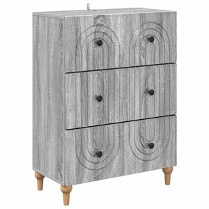 vidaXL Чекмеджетен шкаф Сива сонома 66 x 34,5 x 90 см