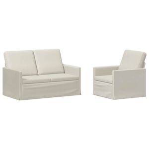 vidaXL Комплект дивани 2 pcs Кремаво Кадифе