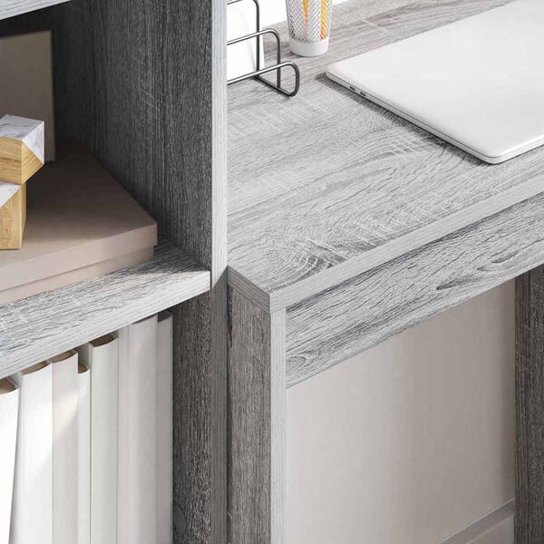 vidaXL Бюро с чекмедже 2 pcs Сив Сонома